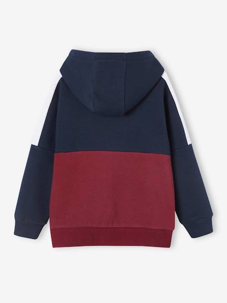 Sweat zippé à capuche effet colorblock sport garçon bordeaux+gris chiné+ocre+vert sapin 2 - vertbaudet enfant 