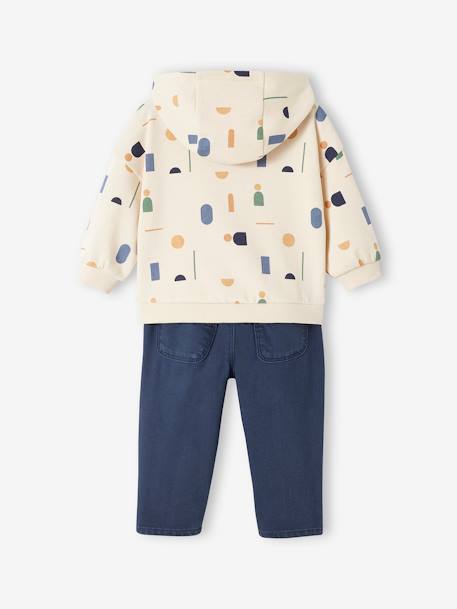 Ensemble bébé sweat en molleton et pantalon en sergé bleu nuit 5 - vertbaudet enfant 