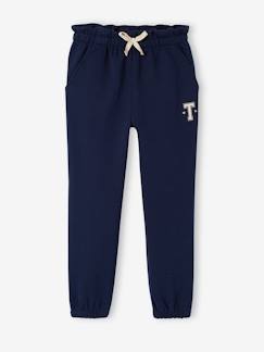 -Pantalon jogging en molleton fille ceinture paperbag