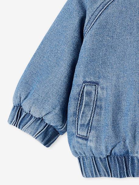 Blouson doublé en denim bébé capuche en molleton stone 4 - vertbaudet enfant 