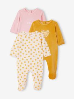 Lot de 3 dors-bien bébé en velours BASICS  - vertbaudet enfant