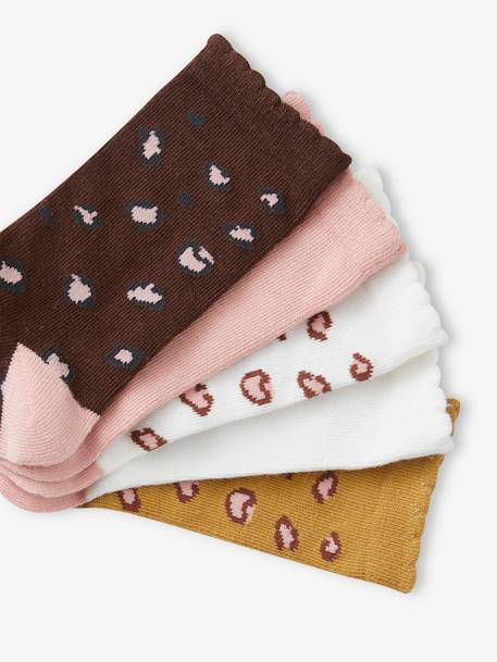 Lot de 5 paires de chaussettes 'wild' fille chocolat 2 - vertbaudet enfant 