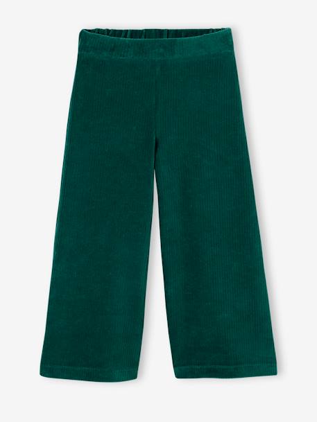 Pantalon large en velours fille marron+vert sapin 11 - vertbaudet enfant 