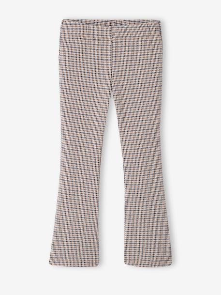 Legging carreaux Prince de Galles fille bas évasé marron 1 - vertbaudet enfant 