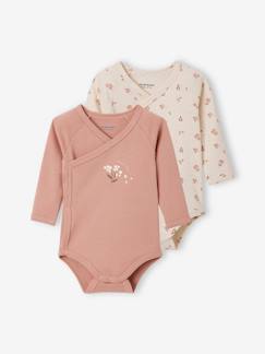 Lot de 2 bodies manches longues bébé ouverture naissance  - vertbaudet enfant