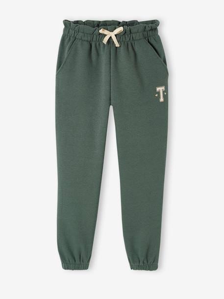 Fille-Vêtements de sport-Pantalon jogging en molleton fille ceinture paperbag