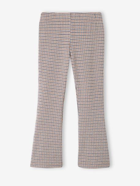 Legging carreaux Prince de Galles fille bas évasé marron 2 - vertbaudet enfant 