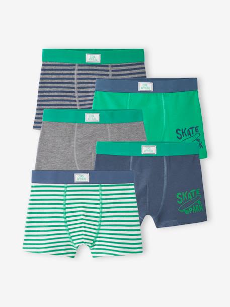 Garçon-Sous-vêtement-Slip, Boxer-Lot de 5 boxers stretch skate garçon