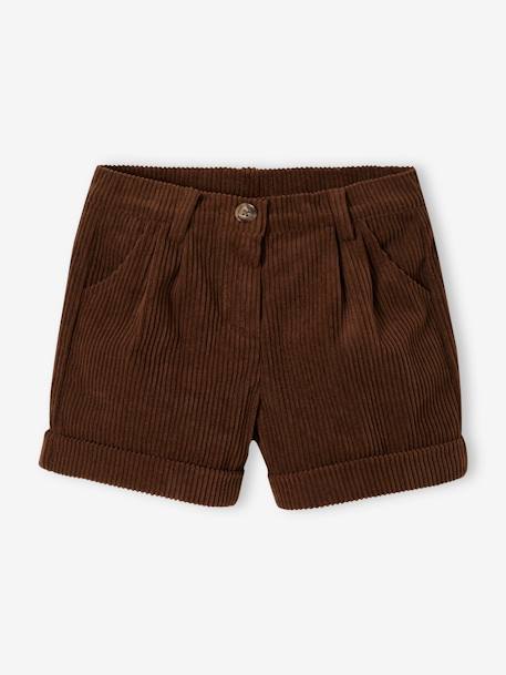 Short en velours côtelé fille beige poudré+noisette 4 - vertbaudet enfant 