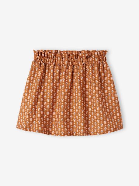 Jupe ample à fleurs fille caramel 1 - vertbaudet enfant 