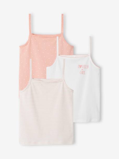 Fille-Sous-vêtement-Lot de 3 débardeurs fantaisie fille BASICS