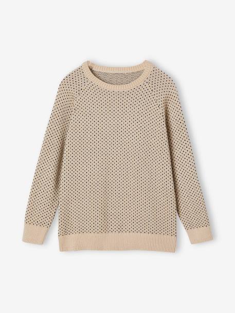 Pull maille fantaisie garçon écru 1 - vertbaudet enfant 