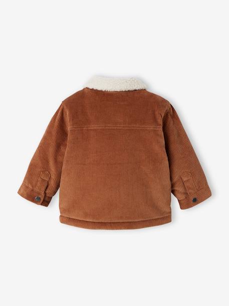 Veste en velours côtelé Bébé doublée fausse fourrure marron 2 - vertbaudet enfant 