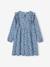 Robe imprimée fleurs fille manches volantées bleu grisé+vieux rose 2 - vertbaudet enfant 