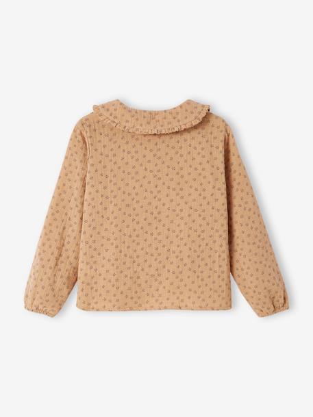 Blouse en gaze de coton personnalisable fille. cappuccino+coquille d'oeuf imprimé 3 - vertbaudet enfant 