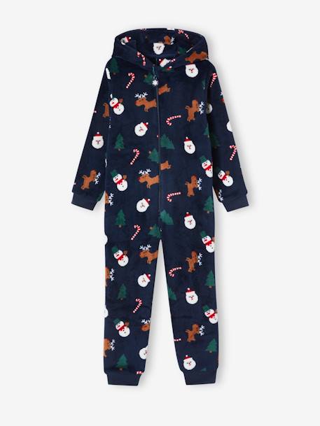 Combinaison surpyjama Noël garçon marine 1 - vertbaudet enfant 