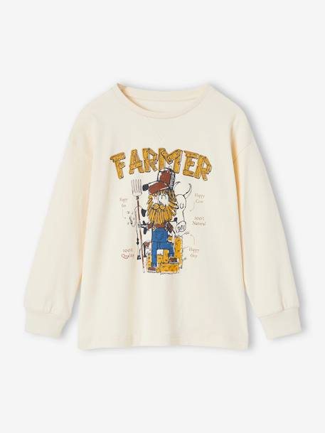 Tee-shirt motif farmer garçon Ecru 1 - vertbaudet enfant 