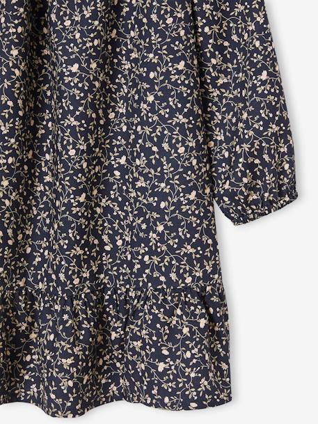 Robe à smocks motifs fleurs fille manches longues marine+moutarde 4 - vertbaudet enfant 