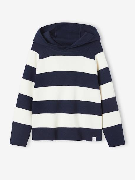 Pull à capuche garçon bleu+marine 5 - vertbaudet enfant 