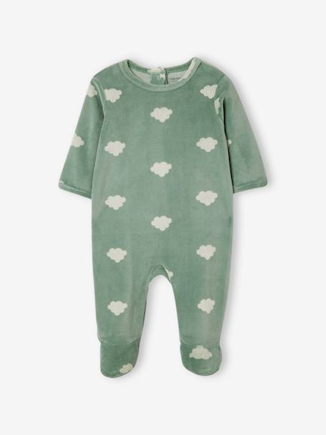 Lot de 3 dors-bien bébé en velours BASICS rose pâle+vert de gris 11 - vertbaudet enfant 