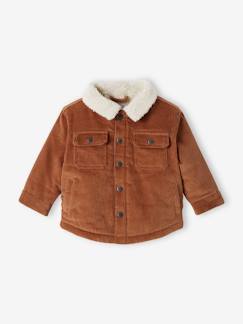 Veste en velours côtelé Bébé doublée fausse fourrure  - vertbaudet enfant