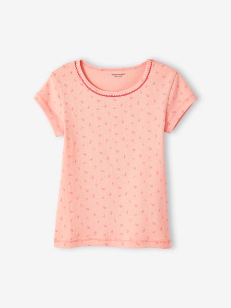 Lot de 3 T-shirts fantaisie manches courtes en maille côtelée fille rose nude 4 - vertbaudet enfant 