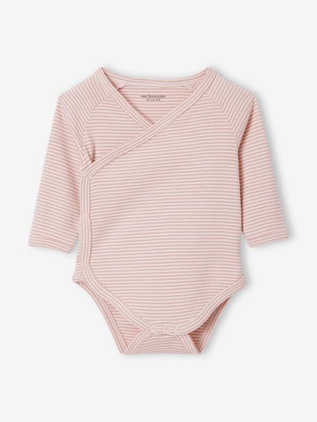 Lot de 5 bodies 'coeur' bébé manches longues ouverture naissance rose poudré 4 - vertbaudet enfant 