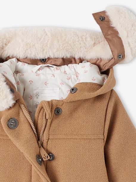 Manteau à capuche bébé fille gris clair chine+taupe 9 - vertbaudet enfant 