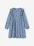 Robe imprimée fleurs fille manches volantées bleu grisé+vieux rose 1 - vertbaudet enfant 