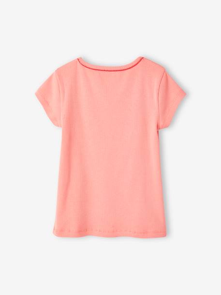 Lot de 3 T-shirts fantaisie manches courtes en maille côtelée fille rose nude 5 - vertbaudet enfant 