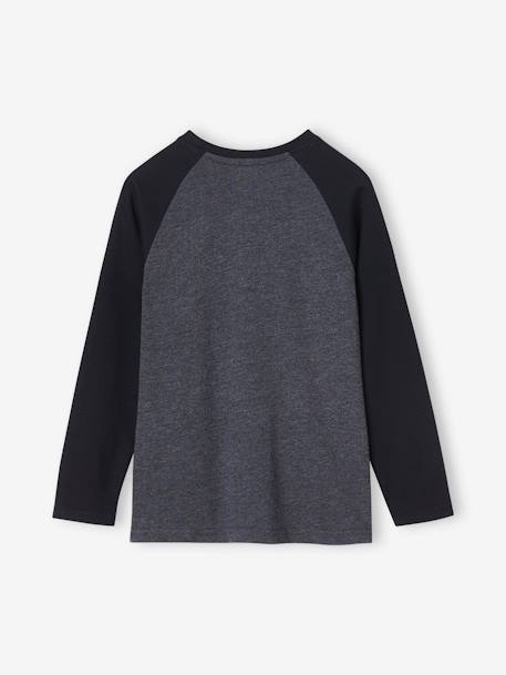 T-shirt motif graphique garçon manches raglan BLEU+gris chiné 5 - vertbaudet enfant 
