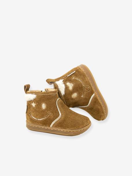 Boots bébé Bouba Joy Velours Glitter SHOO POM® camel 1 - vertbaudet enfant 