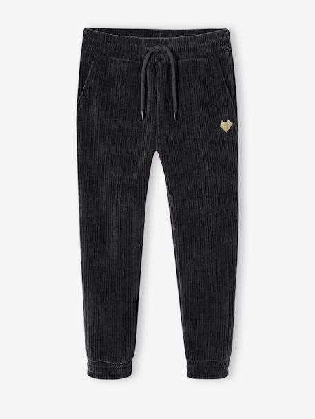 Pantalon jogging en velours côtelé fille  - vertbaudet enfant