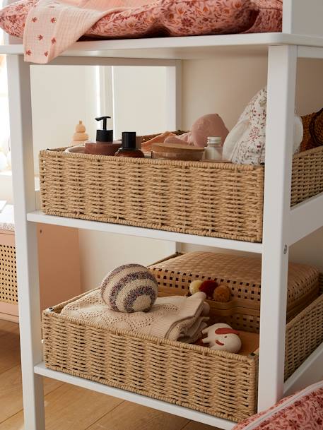 Panier de rangement pour table à lange en corde de papier beige 1 - vertbaudet enfant 