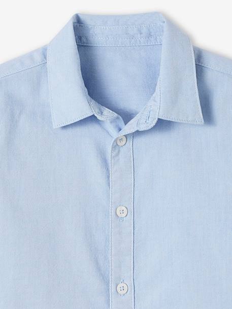 Chemise Oxford garçon blanc+bleu ciel 7 - vertbaudet enfant 