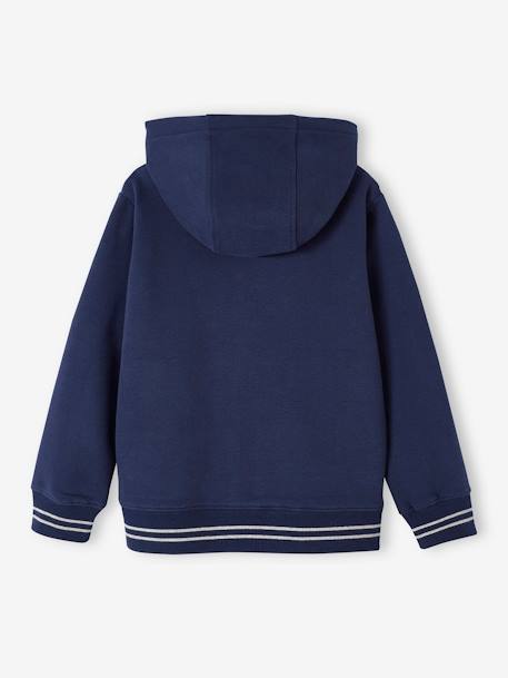 Sweat zippé à capuche sport garçon. bleu grisé+gris chiné+marine+rouge 11 - vertbaudet enfant 