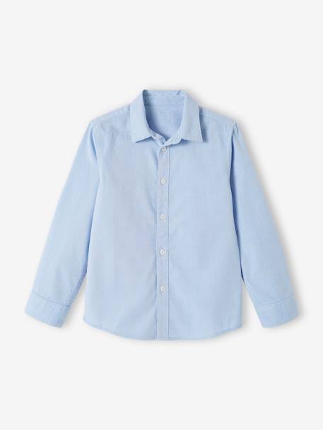 Chemise Oxford garçon blanc+bleu ciel 5 - vertbaudet enfant 