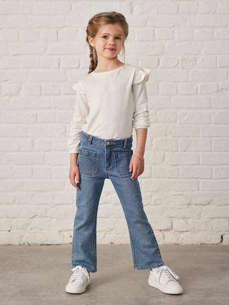 Jean flare 7/8ème fille bleu jean+stone 5 - vertbaudet enfant 