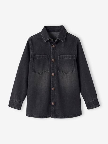 Chemise en jean garçon personnalisable denim black+denim bleached+stone 4 - vertbaudet enfant 