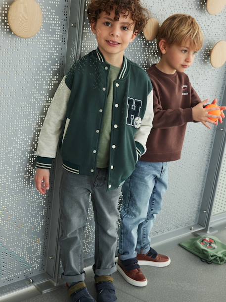 Sweat style teddy en molleton garçon badge en bouclettes. marine+vert sapin 9 - vertbaudet enfant 