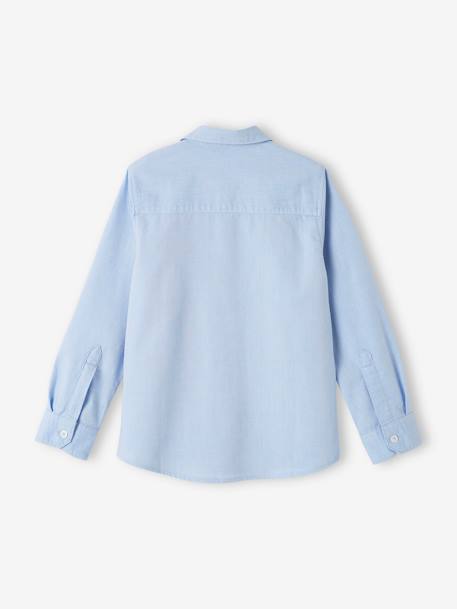 Chemise Oxford garçon blanc+bleu ciel 6 - vertbaudet enfant 