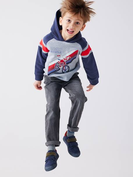 Jean indestructible droit relax garçon facile à enfiler denim gris+stone 6 - vertbaudet enfant 