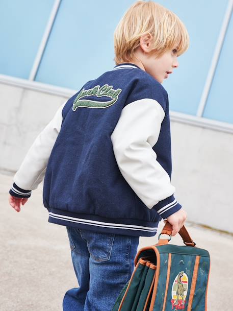 Blouson Teddy garçon lettre en bouclettes. marine 9 - vertbaudet enfant 