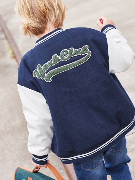 Blouson Teddy garçon lettre en bouclettes. marine 8 - vertbaudet enfant 