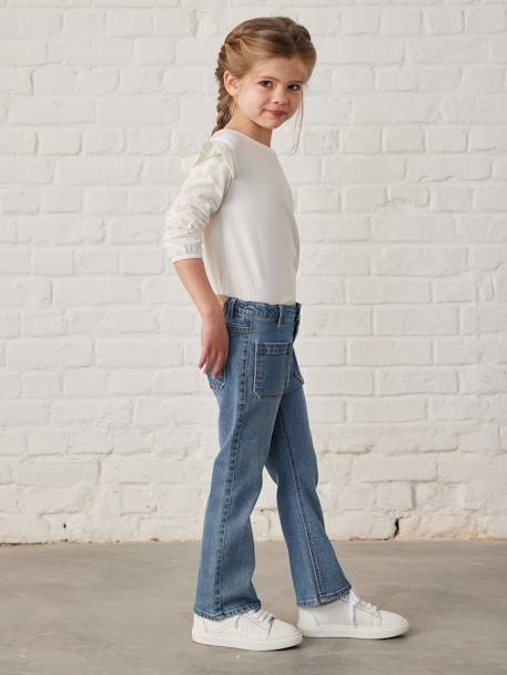 Jean flare 7/8ème fille bleu jean+stone 6 - vertbaudet enfant 