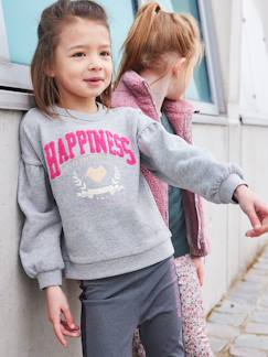 -Sweat sport fille "Hapiness" en bouclette et détails irisés fille