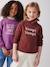 Sweat Basics motifs détails irisés fille chocolat 2 - vertbaudet enfant 