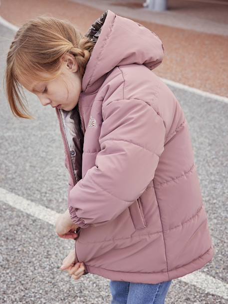 Parka à capuche réversible effet métallisé ou doudoune fille argent 4 - vertbaudet enfant 