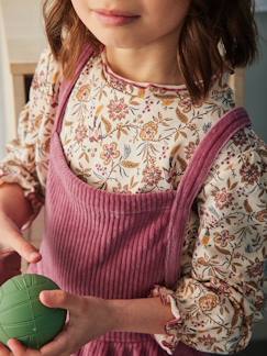 Ensemble tee-shirt + robe tablier en velours côtelé fille.  - vertbaudet enfant