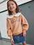 Sweat romantique col Claudine fille abricot+marine 1 - vertbaudet enfant 